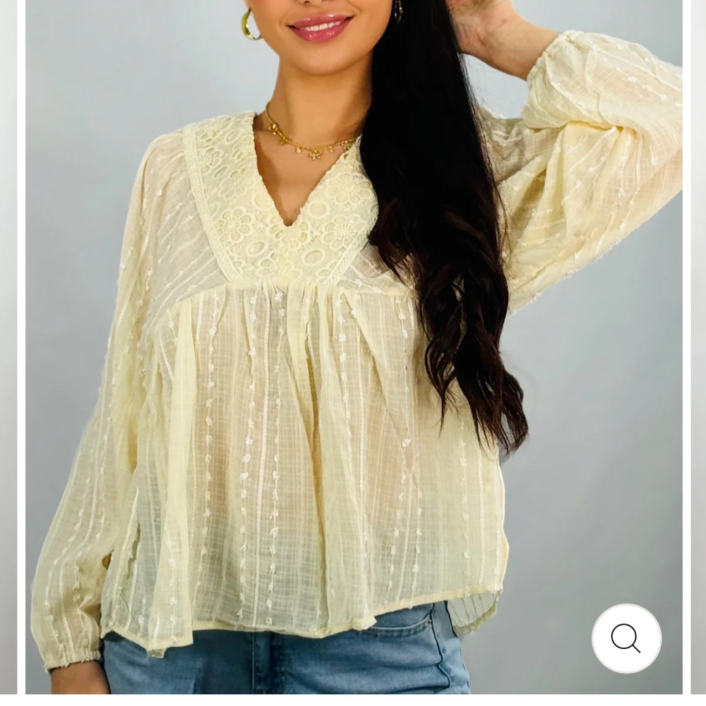 BOGO Sale 2 x $20 
Elegant Cream Lace Blouse